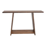 Console Edgar natural pine wood 30mm walnut 139x29x90cm - Image 2