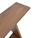 Console Edgar natural pine wood 30mm walnut 139x29x90cm - Image 4