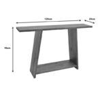 Console Edgar natural pine wood 30mm walnut 139x29x90cm - Image 5