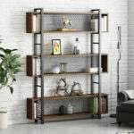 Bookcase Fifer walnut-black 120x27x185cm - Слика 3