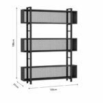 Bookcase Fifer walnut-black 120x27x185cm - Слика 5