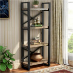 Bookcase Crimson walnut-black 50x22x150cm - Слика 2