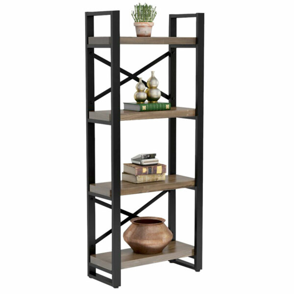 Bookcase Crimson walnut-black 50x22x150cm