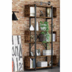 Bookcase Graham walnut-black 120x22x185cm - Слика 2