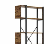 Bookcase Graham walnut-black 120x22x185cm - Слика 3