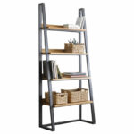 Полица за книги Ryder орев-црна 75x36x185 см