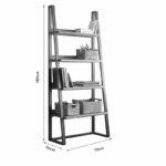 Bookcase Ryder walnut-black 75x36x185cm - Image 3