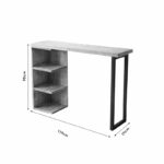 Table Bar Collins natural pine wood 35mm natural- black 139x29x90cm - Слика 4