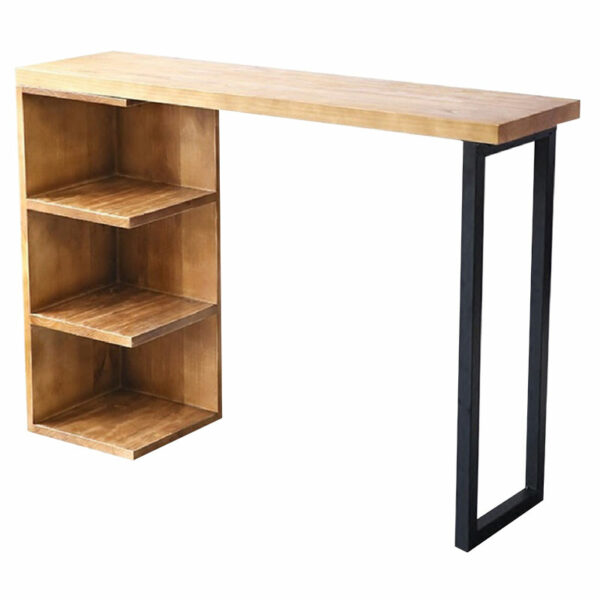 Table Bar Collins natural pine wood 35mm natural- black 139x29x90cm
