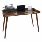 Office desk Brady  natural pine wood walnut 119x59x75cm