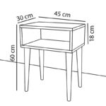 Nightstand Hank white-walnut 45x30x60cm - Image 3