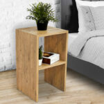 Side table Leofric oak melamine 30x30x60cm - Image 2