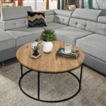 Coffee table Emilian oak melamine-black metal D60x42cm - Слика 2