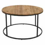 Масичка за кафе од емилијански даб меламин-црн метал Д60x42 см