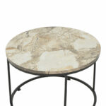 Coffee table Emilian white marble melamine-black metal D60x42cm - Слика 2