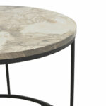 Coffee table Emilian white marble melamine-black metal D60x42cm - Слика 3