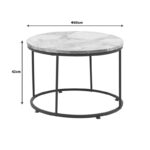 Coffee table Emilian white marble melamine-black metal D60x42cm - Слика 4