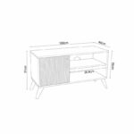 Tv stand-Medium sized buffet Flipter melamine sonoma-black 100x40x51cm - Image 4