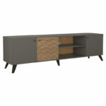 Tv stand Flipter melamine dark grey-sonoma-black 180x40x51cm