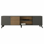 Tv stand Flipter melamine dark grey-sonoma-black 180x40x51cm - Image 3