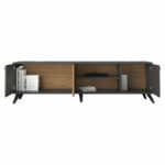 Tv stand Flipter melamine dark grey-sonoma-black 180x40x51cm - Image 4