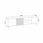 Tv stand Flipter melamine dark grey-sonoma-black 180x40x51cm - Image 5