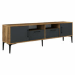 Tv stand Fumomel melamine walnut-dark grey-black 180x35x54cm