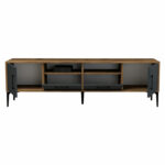 Tv stand Fumomel melamine walnut-dark grey-black 180x35x54cm - Слика 3