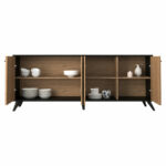 Buffet Flipter melamine oak-black 180x40x78,6cm - Image 4