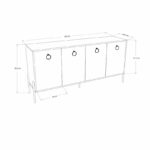 Buffet Twely melamine walnut-black 160x40,5x79cm - Image 5