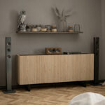 Buffet Kioubo melamine oak-black 180x42x80cm - Слика 2