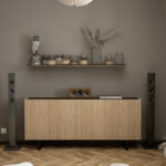Buffet Kioubo melamine oak-black 180x42x80cm - Слика 3