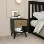 Bedside Flipter melamine black-oak 40x40x55cm - Image 2