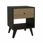 Bedside Flipter melamine black-oak 40x40x55cm