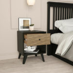 Bedside Flipter melamine black-oak 40x40x55cm - Image 3