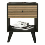 Bedside Flipter melamine black-oak 40x40x55cm - Image 4