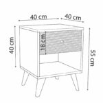 Bedside Flipter melamine black-oak 40x40x55cm - Image 5