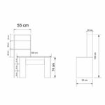 Study desk-bookcase Dropio melamine oak-dark grey 120x55x150cm - Слика 3