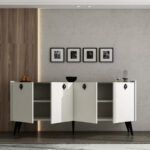 Buffet Jeslie melamine white-marble look 180x40x79cm - Слика 3