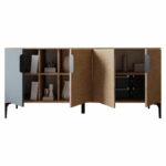 Buffet Tajesy melamine dark grey-oak 180x40x78cm - Слика 4