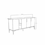 Buffet Tajesy melamine white-oak 180x40x78cm - Image 4
