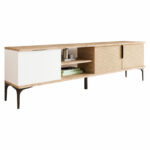 Tv stand Kowel melamine white-oak 180x34x51cm