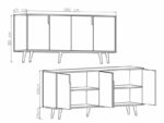 Buffet Sennan melamine oak 180x45x80cm - Слика 3