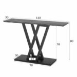 Console Wirmo walnut meamine-black metal leg 110x30x80cm - Image 4