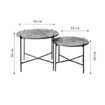 Coffee table Forfu set 2 pieces oak-black - Слика 3