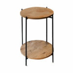 Side table Tsouki oak-black D40x60CM