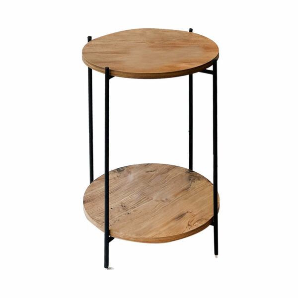 Side table Tsouki oak-black D40x60CM