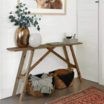 Console Roosevelt solid pine wood 35mm walnut 119x29x80cm - Слика 2