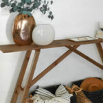 Console Roosevelt solid pine wood 35mm walnut 119x29x80cm - Слика 4