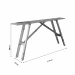 Console Roosevelt solid pine wood 35mm walnut 119x29x80cm - Слика 5